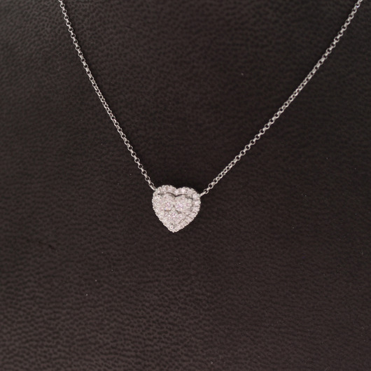 Juweel Ketting met hanger hartje witgoud 18 karaat briljanten '1058-3096-TWDH' Juweel Ketting met hanger hartje witgoud 18 karaat briljanten '1058-3096-TWDH'