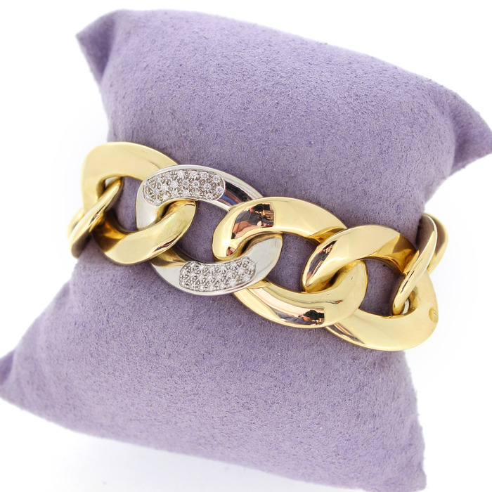 Armband Bicolor Wit Geelgoud 18 Karaat Briljanten Tweedehands 81818-3088 Juwelier Clem Vercammen.jpg