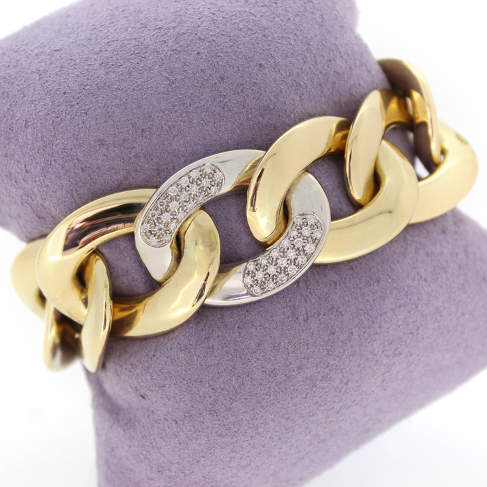 Armband Bicolor Wit Geelgoud 18 Karaat Briljanten Tweedehands 81818-3088 Juwelier Clem Vercammen.jpg