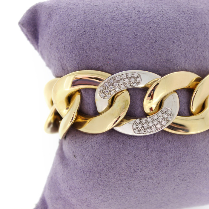 Armband Bicolor Wit Geelgoud 18 Karaat Briljanten Tweedehands 81818-3088 Juwelier Clem Vercammen.jpg
