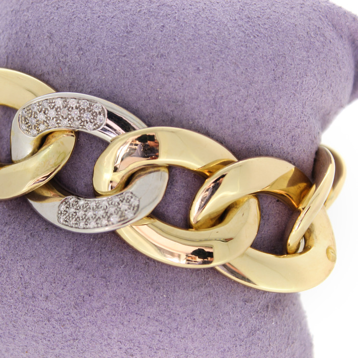 Armband Bicolor Wit Geelgoud 18 Karaat Briljanten Tweedehands 81818-3088 Juwelier Clem Vercammen.jpg