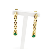 Juweel Oorhangers geelgoud 18 karaat cabochon smaragd '81819-3089-TWDH' Juweel Oorhangers geelgoud 18 karaat cabochon smaragd '81819-3089-TWDH'