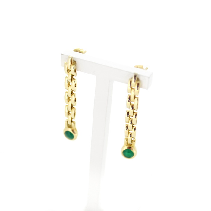 Oorstekers Geelgoud 18 Karaat Smaragt Tweedehands 81819-3089 Juwelier-Clem Vercammen.jpg