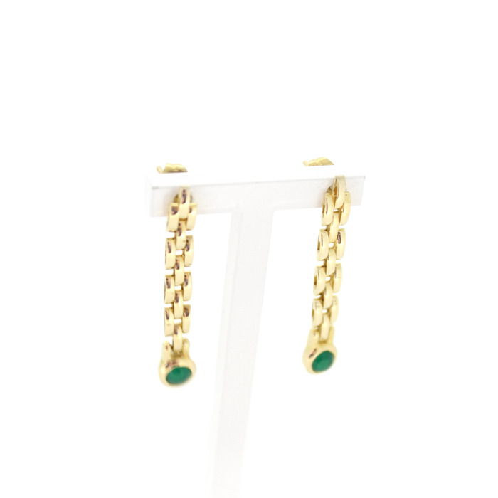Oorstekers Geelgoud 18 Karaat Smaragt Tweedehands 81819-3089 Juwelier-Clem Vercammen.jpg