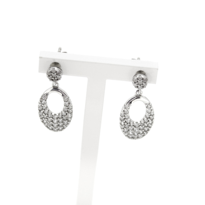 Oorstekers Witgoud 18 Karaat Zirconium Steentjes Tweedehands 81820-3090 Juwelier Clem Vercammen.jpg