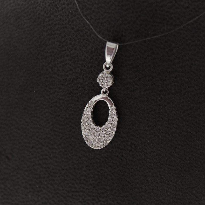 Hanger Witgoud 18 Karaat Zirconium Steentjes Tweedehands 81820-3091 Juwelier Clem Vercammen.jpg