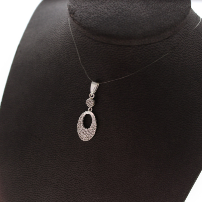 Hanger Witgoud 18 Karaat Zirconium Steentjes Tweedehands 81820-3091 Juwelier Clem Vercammen.jpg