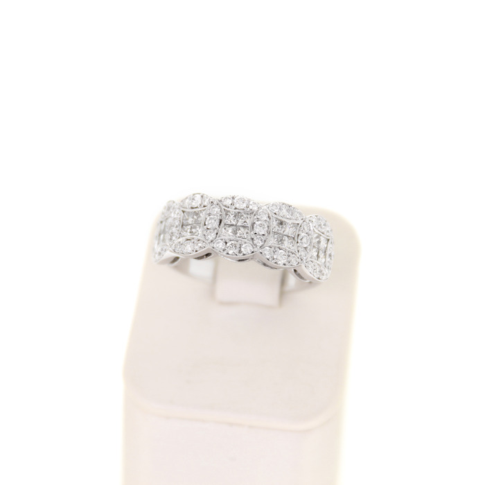 Ring Reichman Witgoud 18 Karaat Briljanten Princess Cut Diamanten Tweedehands 1570-3136 Juwelier Clem vercammen.jpg