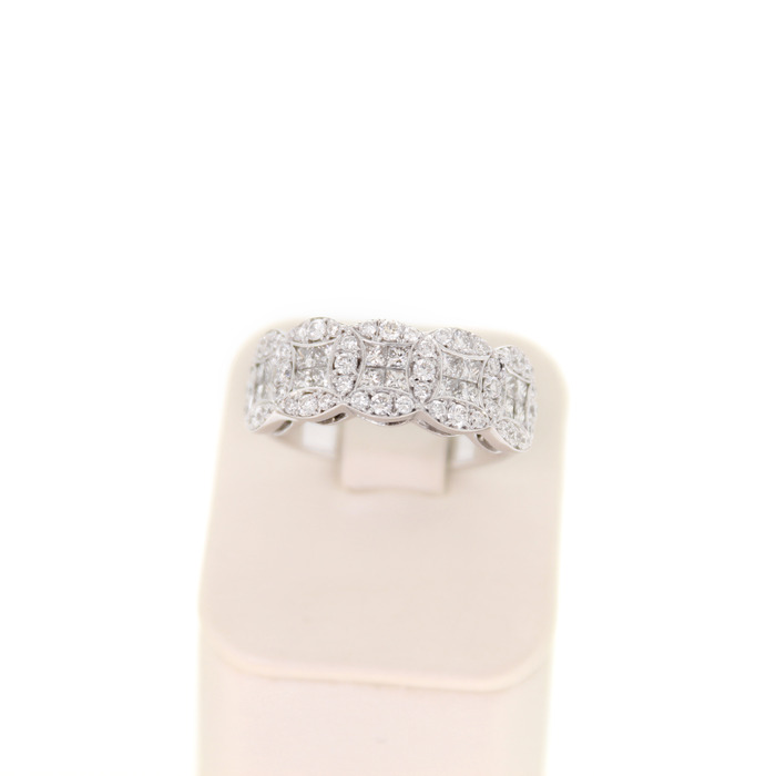 Ring Reichman Witgoud 18 Karaat Briljanten Princess Cut Diamanten Tweedehands 1570-3136 Juwelier Clem vercammen.jpg