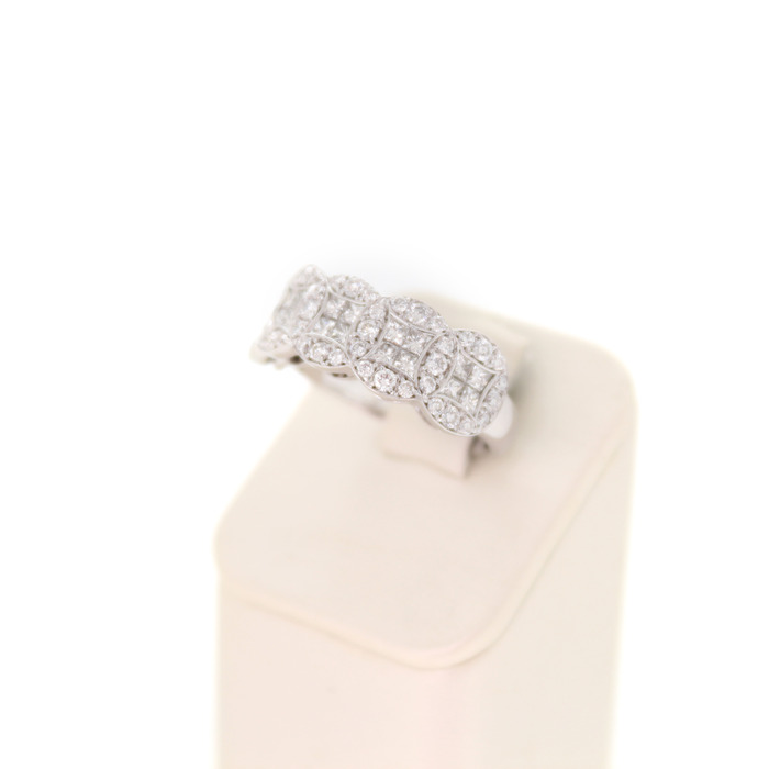 Ring Reichman Witgoud 18 Karaat Briljanten Princess Cut Diamanten Tweedehands 1570-3136 Juwelier Clem vercammen.jpg