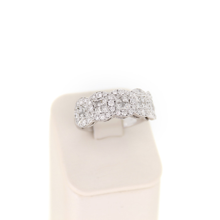 Ring Reichman Witgoud 18 Karaat Briljanten Princess Cut Diamanten Tweedehands 1570-3136 Juwelier Clem vercammen.jpg