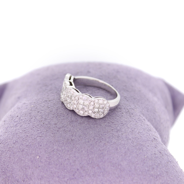 Ring Reichman Witgoud 18 Karaat Briljanten Princess Cut Diamanten Tweedehands 1570-3136 Juwelier Clem vercammen.jpg