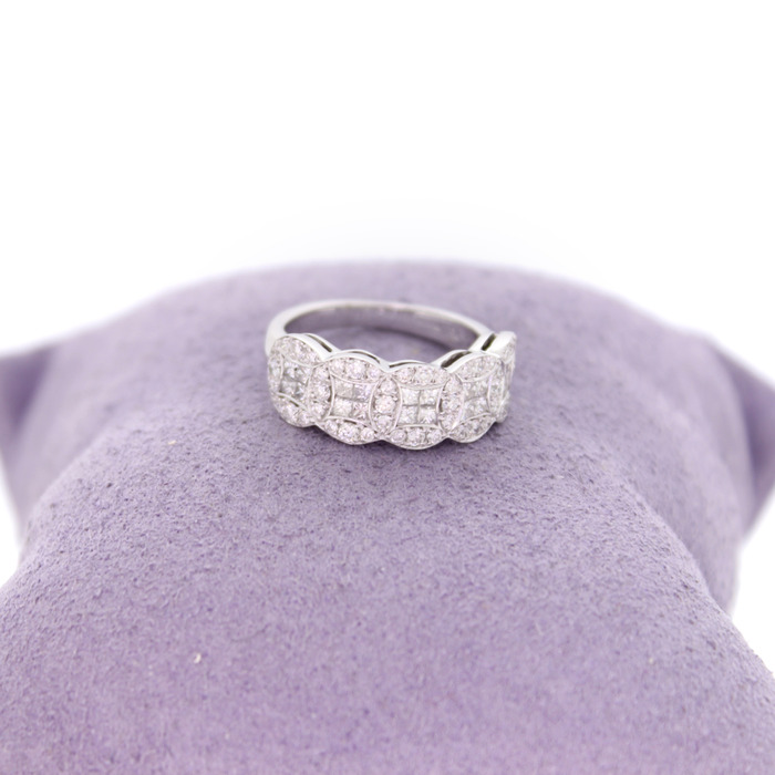 Ring Reichman Witgoud 18 Karaat Briljanten Princess Cut Diamanten Tweedehands 1570-3136 Juwelier Clem vercammen.jpg