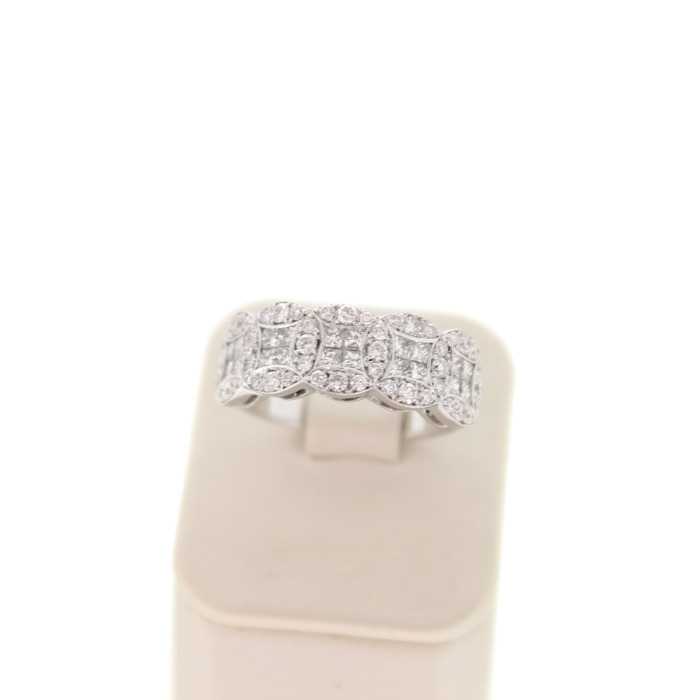 Ring Reichman Witgoud 18 Karaat Briljanten Princess Cut Diamanten Tweedehands 1570-3136 Juwelier Clem vercammen.jpg