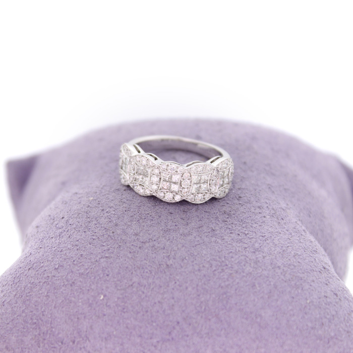 Ring Reichman Witgoud 18 Karaat Briljanten Princess Cut Diamanten Tweedehands 1570-3136 Juwelier Clem vercammen.jpg