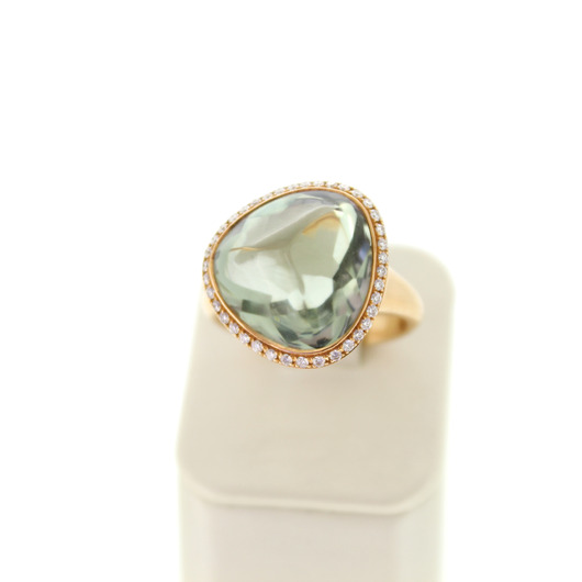 Juweel Ring Tresoro RI02420KGMA rosé goud 18 karaat Briljanten groene amethist '82834-3145-TWDH' Juweel Ring Tresoro RI02420KGMA rosé goud 18 karaat Briljanten groene amethist '82834-3145-TWDH'