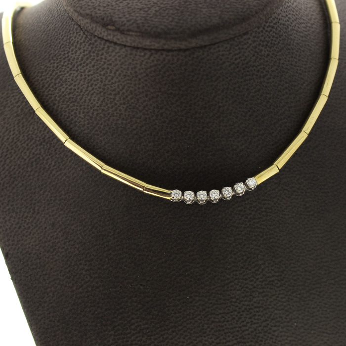 Collier Geelgoud 18 Karaat Briljanten Tweedehands 1681-3155 Juwelier Clem Vercammen.jpg