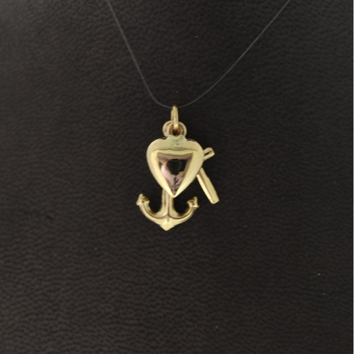 Hanger Geelgoud 18 Karaat Geloof Hoop Liefde Tweedehands 82841-3152 Juwelier Clem Vercammen.jpg