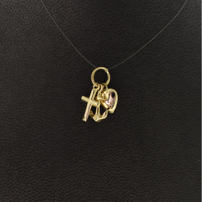 Hanger Geelgoud 18 Karaat Geloof Hoop Liefde Tweedehands 82841-3152 Juwelier Clem Vercammen.jpg