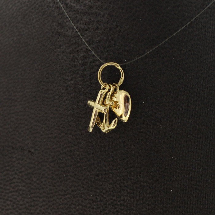 Hanger Geloof-Hoop Liefde Geelgoud 18Karaat Tweedehands 82842-3153 Juwelier Clem Vercammen.jpg