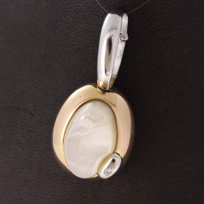 Hanger Talento Bicolor Wit Geelgoud 18 Karaat Briljant Nacre Tweedehands 2234-3206 Juwelier Clem Vercammen.jpg