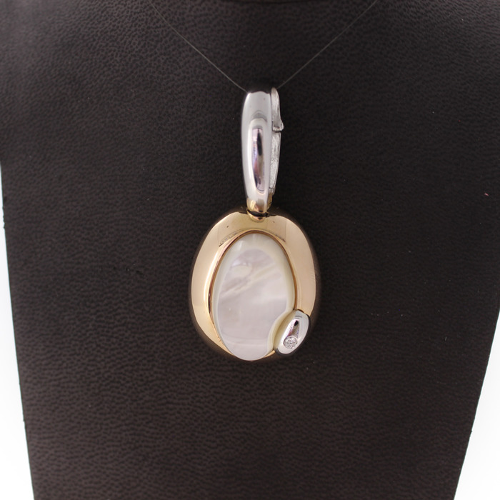 Hanger Talento Bicolor Wit Geelgoud 18 Karaat Briljant Nacre Tweedehands 2234-3206 Juwelier Clem Vercammen.jpg