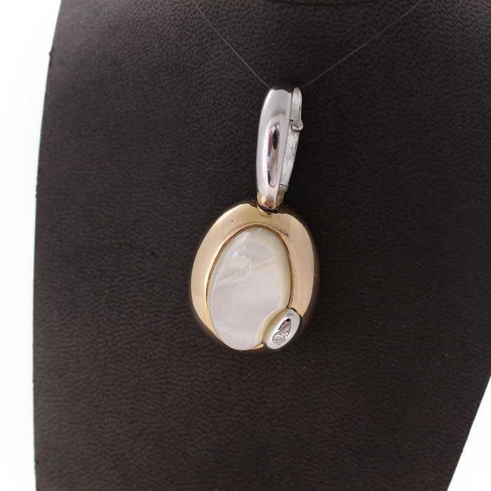 Hanger Talento Bicolor Wit Geelgoud 18 Karaat Briljant Nacre Tweedehands 2234-3206 Juwelier Clem Vercammen.jpg