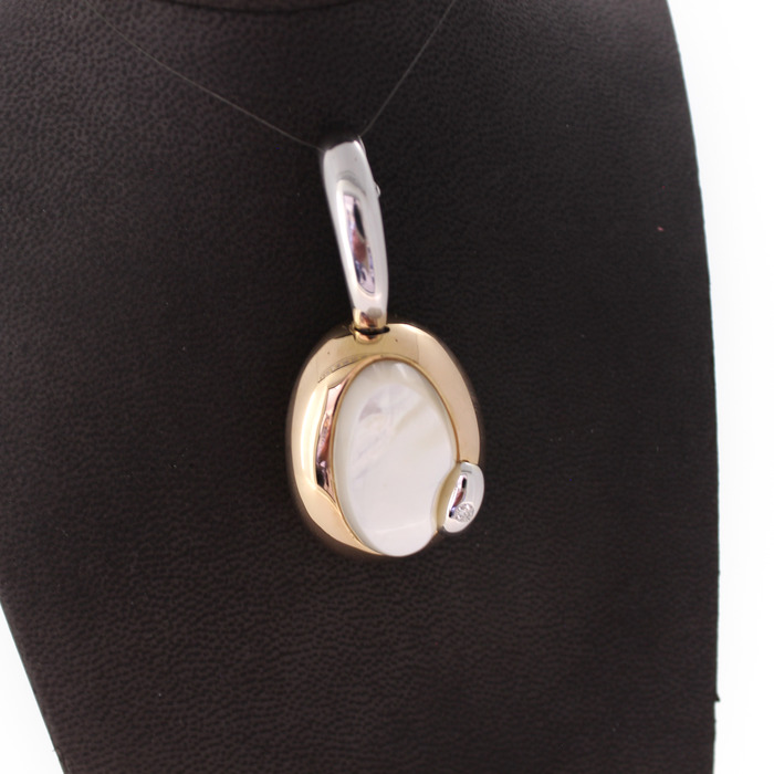 Hanger Talento Bicolor Wit Geelgoud 18 Karaat Briljant Nacre Tweedehands 2234-3206 Juwelier Clem Vercammen.jpg