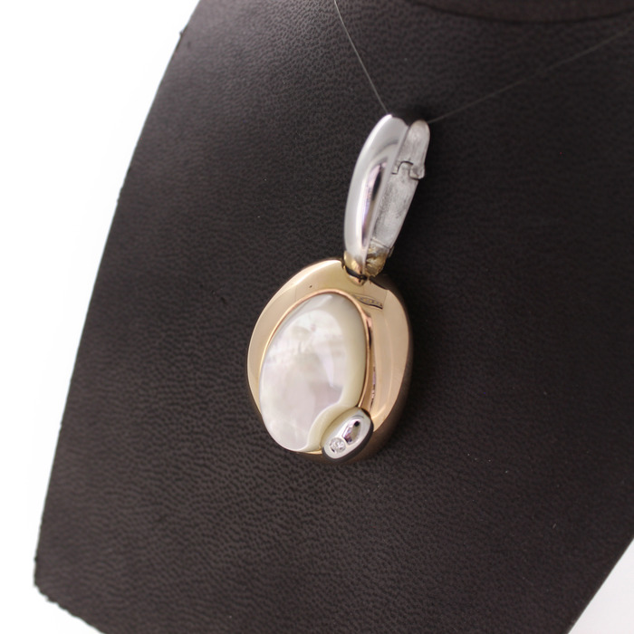 Hanger Talento Bicolor Wit Geelgoud 18 Karaat Briljant Nacre Tweedehands 2234-3206 Juwelier Clem Vercammen.jpg