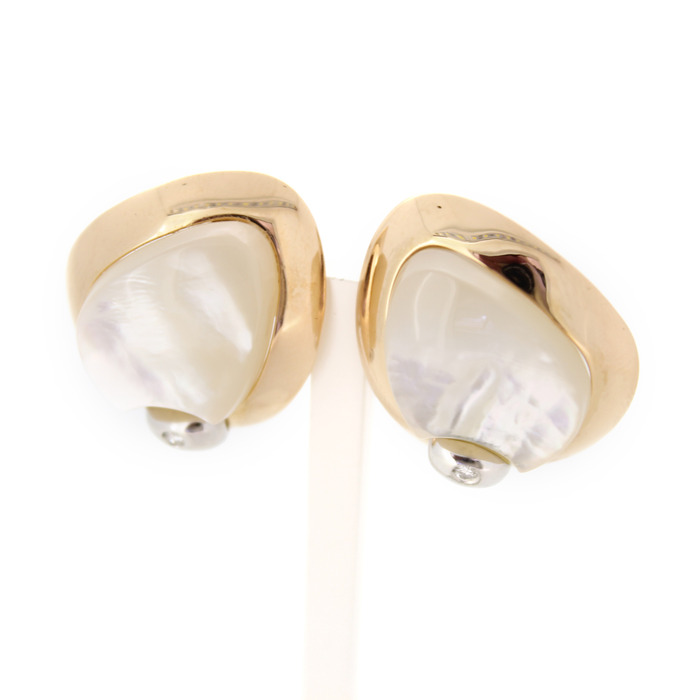 Oorstekers Talento Bicolor Wit Geelgoud 18 Karaat Briljant Nacre Tweedehands 2235-3207 Juwelier Clem Vercammen.jpg