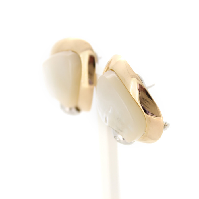 Oorstekers Talento Bicolor Wit Geelgoud 18 Karaat Briljant Nacre Tweedehands 2235-3207 Juwelier Clem Vercammen.jpg