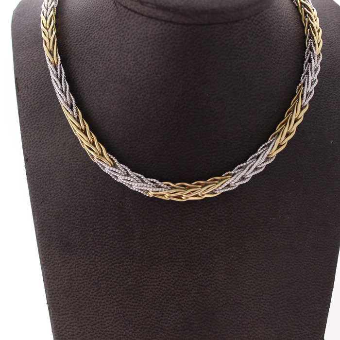 Collier Bicolor Wit Geelgoud 18 Karaat Tweedehands 2299-3209 Juwelier Clem Vercammen.jpg