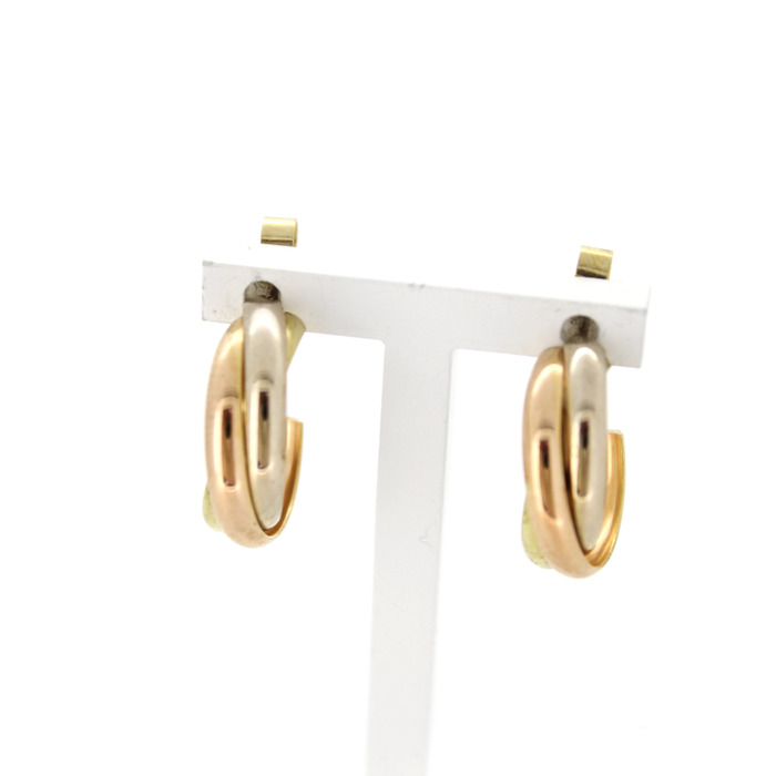 Oorstekers Caetier Tri Color Wit Rose Geelgoud 18Karaat-TWeedehands 2270-3199 Juwelier Clem Vercammen.jpg