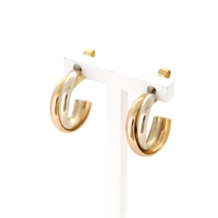 Oorstekers Caetier Tri Color Wit Rose Geelgoud 18Karaat-TWeedehands 2270-3199 Juwelier Clem Vercammen.jpg