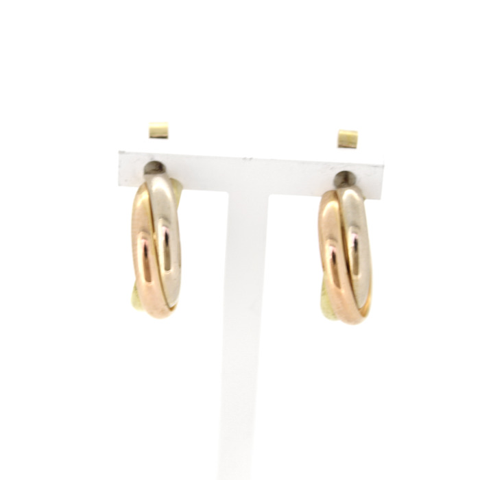 Oorstekers Caetier Tri Color Wit Rose Geelgoud 18Karaat-TWeedehands 2270-3199 Juwelier Clem Vercammen.jpg