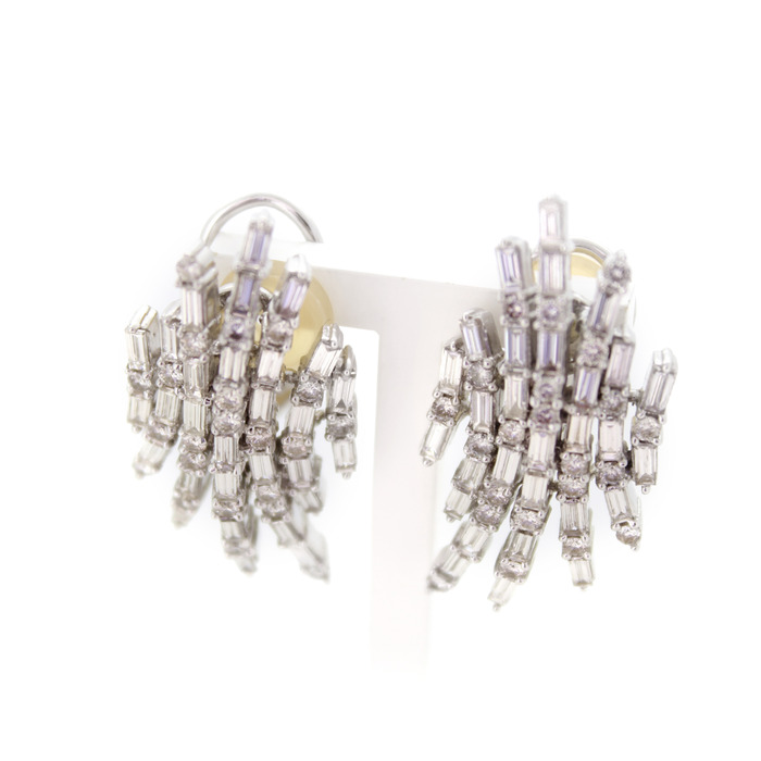 Oorbel Witgoud 18 Karaat Briljanten Baguetten Tweedehands 2287-3198 Juwelier Clem Vercammen.jpg
