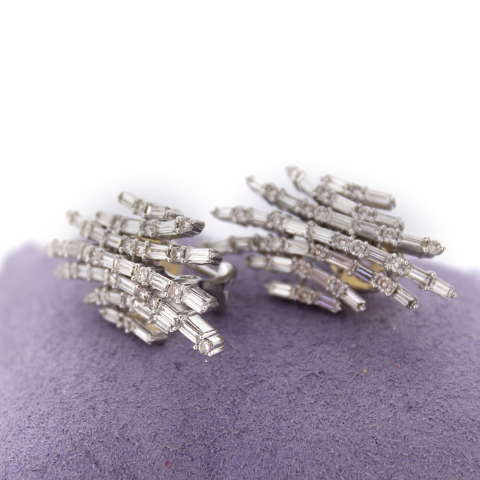 Oorbel Witgoud 18 Karaat Briljanten Baguetten Tweedehands 2287-3198 Juwelier Clem Vercammen.jpg