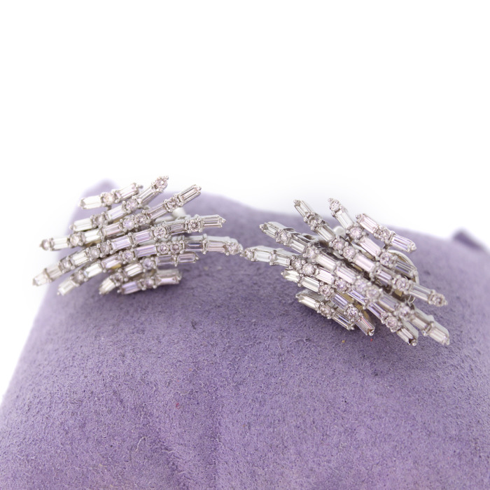 Oorbel Witgoud 18 Karaat Briljanten Baguetten Tweedehands 2287-3198 Juwelier Clem Vercammen.jpg