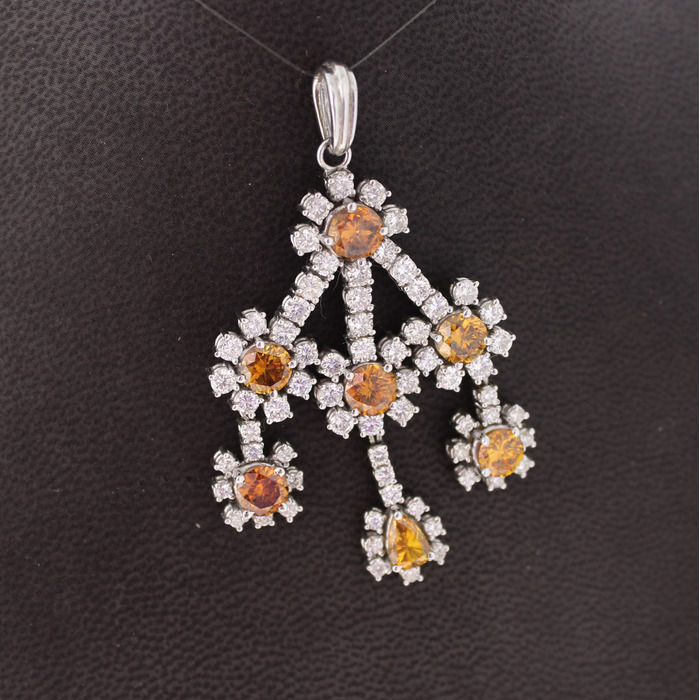 Hanger Witgoud 18 Karaat Briljanten Gele Kleurstenen Tweedehands 2195-3176 Juwelier Clem Vercammen.jpg