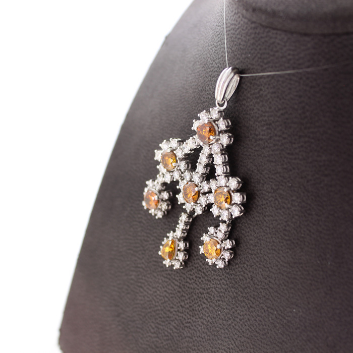Hanger Witgoud 18 Karaat Briljanten Gele Kleurstenen Tweedehands 2195-3176 Juwelier Clem Vercammen.jpg