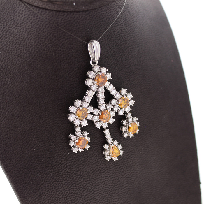 Hanger Witgoud 18 Karaat Briljanten Gele Kleurstenen Tweedehands 2195-3176 Juwelier Clem Vercammen.jpg