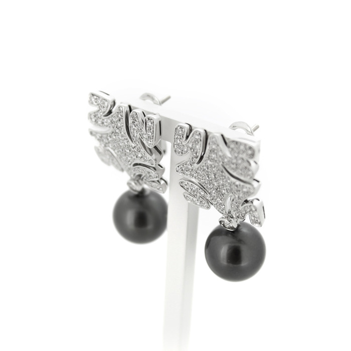Oorbellen Hulchi Belluni Witgoud 18 Karaat Briljanten Tahiti Parel TWeedehands 2197-3178 Juwelier Clem Vercammen.jpg
