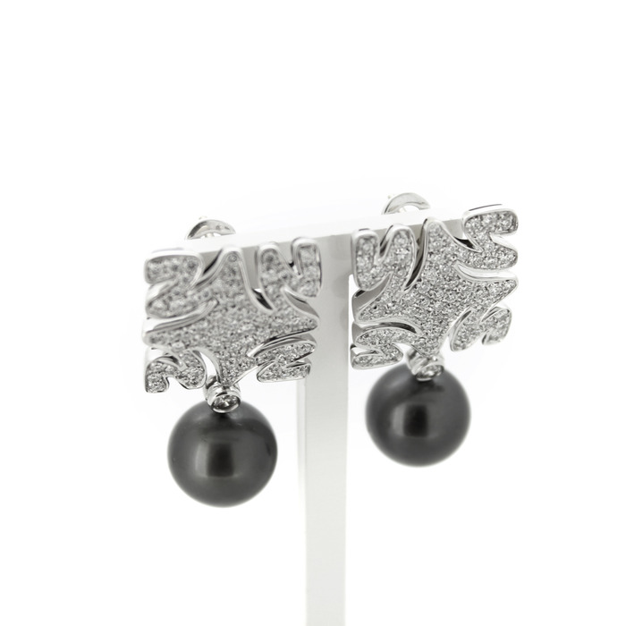 Oorbellen Hulchi Belluni Witgoud 18 Karaat Briljanten Tahiti Parel TWeedehands 2197-3178 Juwelier Clem Vercammen.jpg