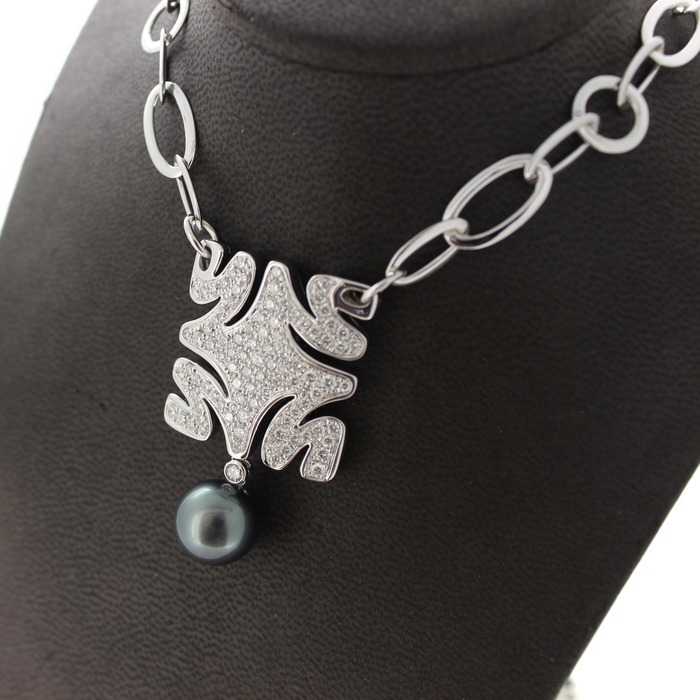 Collier Hulchi Belluni Witgoud 18 Karaat Tahiti Parel Briljanten Tweedehands 2198-3179 Juwelier Clem Vercammen.jpg