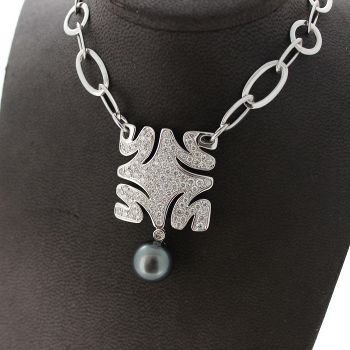 Collier Hulchi Belluni Witgoud 18 Karaat Tahiti Parel Briljanten Tweedehands 2198-3179 Juwelier Clem Vercammen.jpg