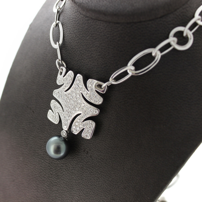 Collier Hulchi Belluni Witgoud 18 Karaat Tahiti Parel Briljanten Tweedehands 2198-3179 Juwelier Clem Vercammen.jpg