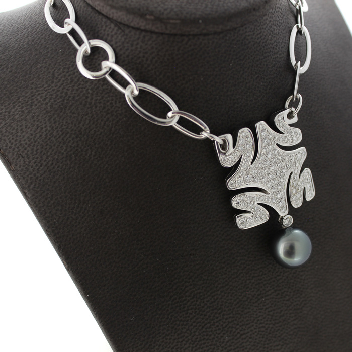 Collier Hulchi Belluni Witgoud 18 Karaat Tahiti Parel Briljanten Tweedehands 2198-3179 Juwelier Clem Vercammen.jpg