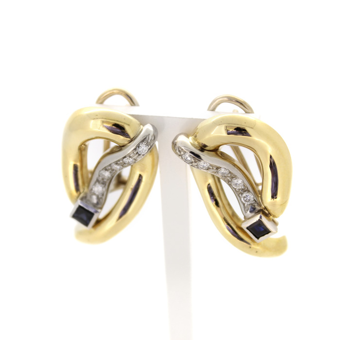 Oorbellen Geelgoud 18K Briljanten Kleursteen Tweedehands 2279-3192 Juwelier Clem Vercammen.jpg
