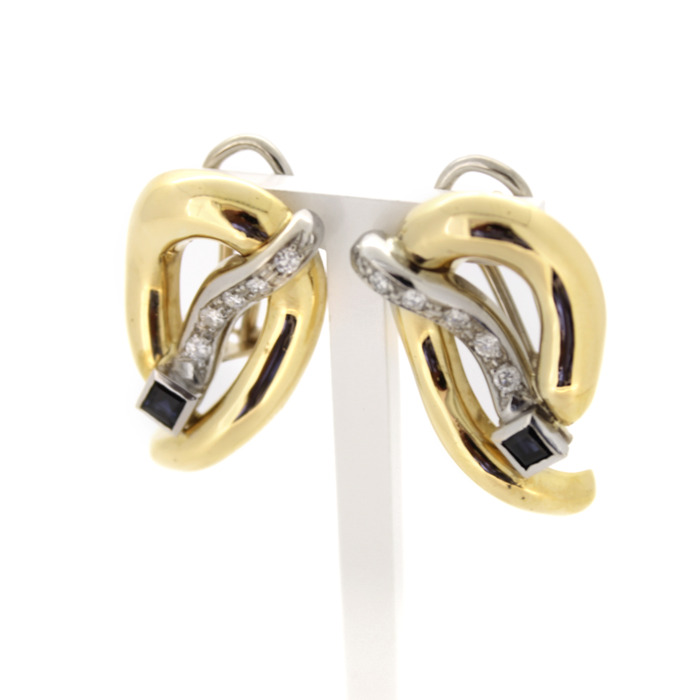 Oorbellen Geelgoud 18K Briljanten Kleursteen Tweedehands 2279-3192 Juwelier Clem Vercammen.jpg