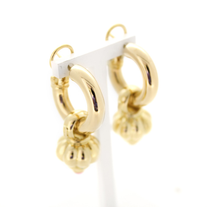 Oorbellen Creolen Hanger Geelgoud 18K Kleursteen Tweedehands 2272-3193 Juwelier Clem Vercammen.jpg